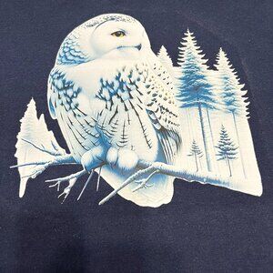 Hanes -Women White OWL T Shirt size: Large